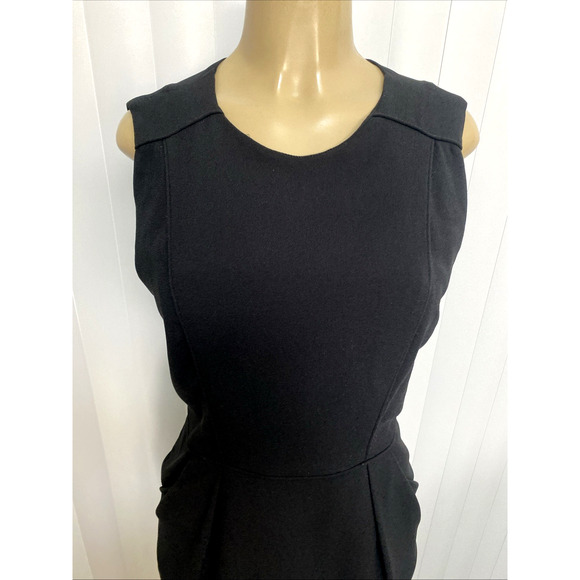 Hoss Intropia Dress Black Mini Sheath Crepe LBD Sleeveless Pockets Back Zip M - Picture 5 of 9